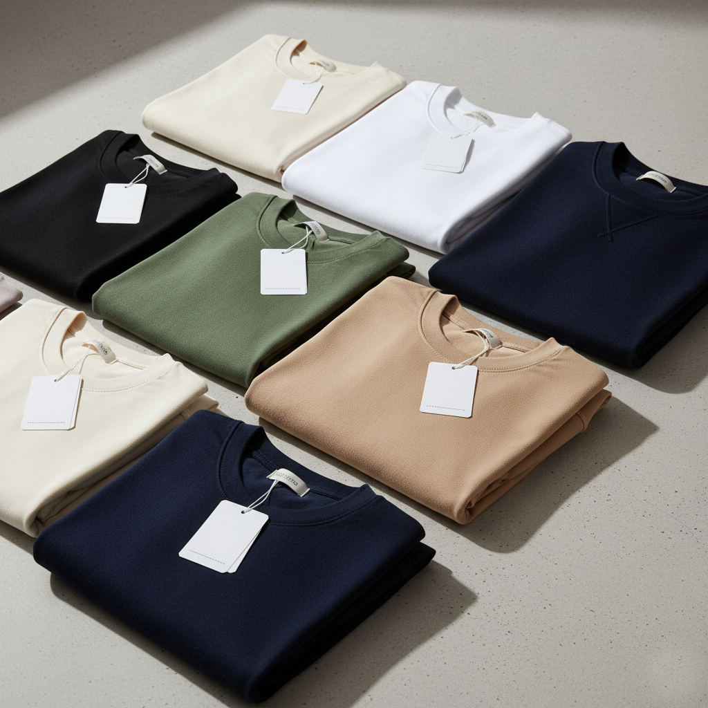 Playeras premium en distintas tallas para armar la guía de tallas de tu marca en Guatemala