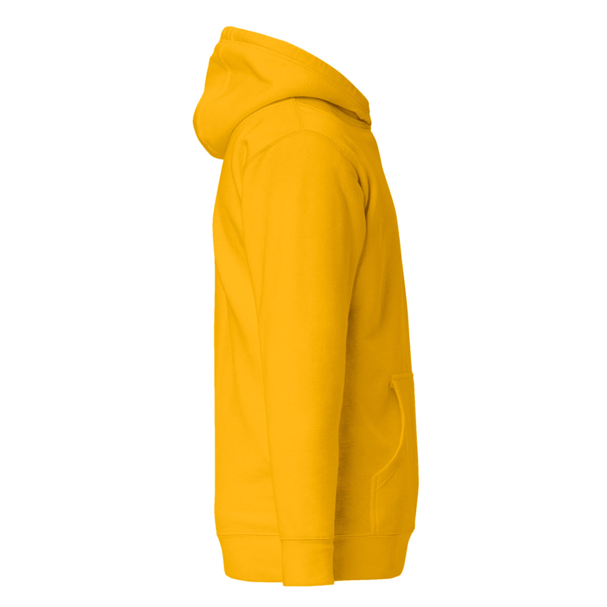 Hoodie Unisex Premium Amarillo Oro — vista lateral derecha