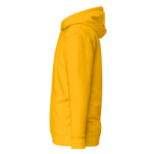 Hoodie Unisex Premium Amarillo Oro — vista lateral izquierda