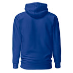 Hoodie Unisex Premium Azul Pavo — vista de espalda