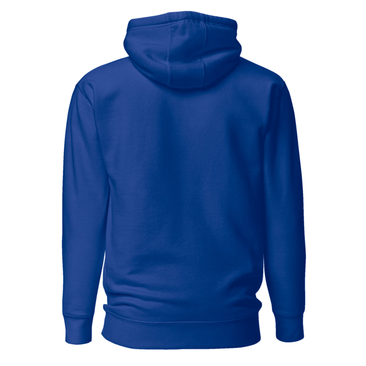Hoodie Unisex Premium Azul Pavo — vista de espalda