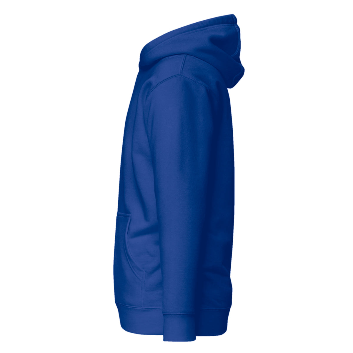 Hoodie Unisex Premium Azul Pavo — vista lateral izquierda