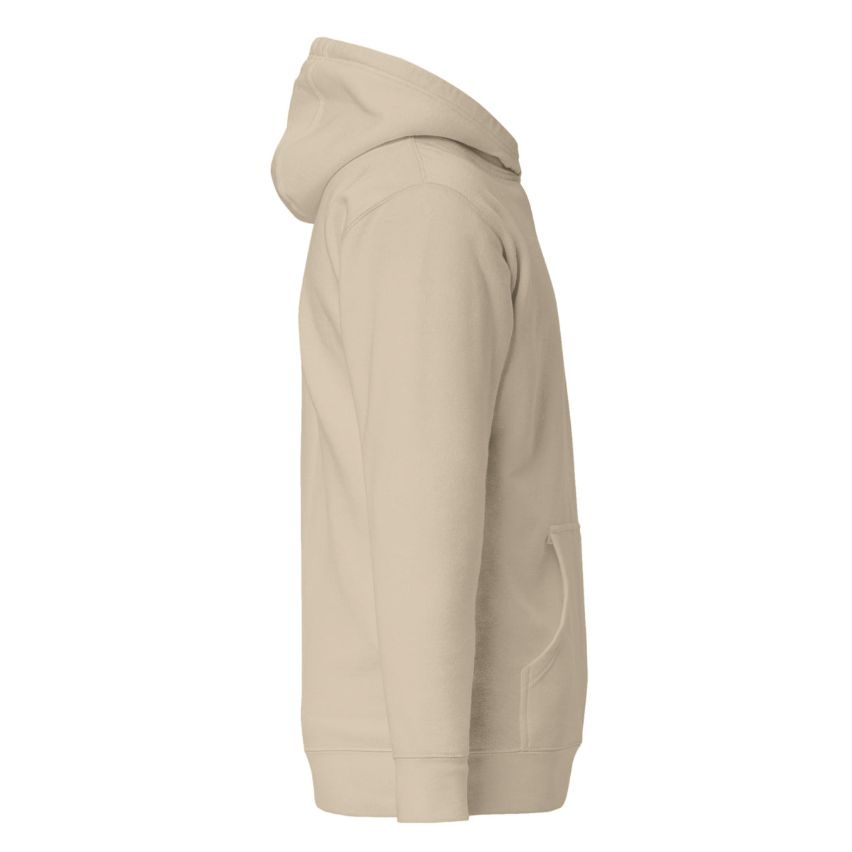 Hoodie Unisex Premium Beige Original — vista lateral derecha