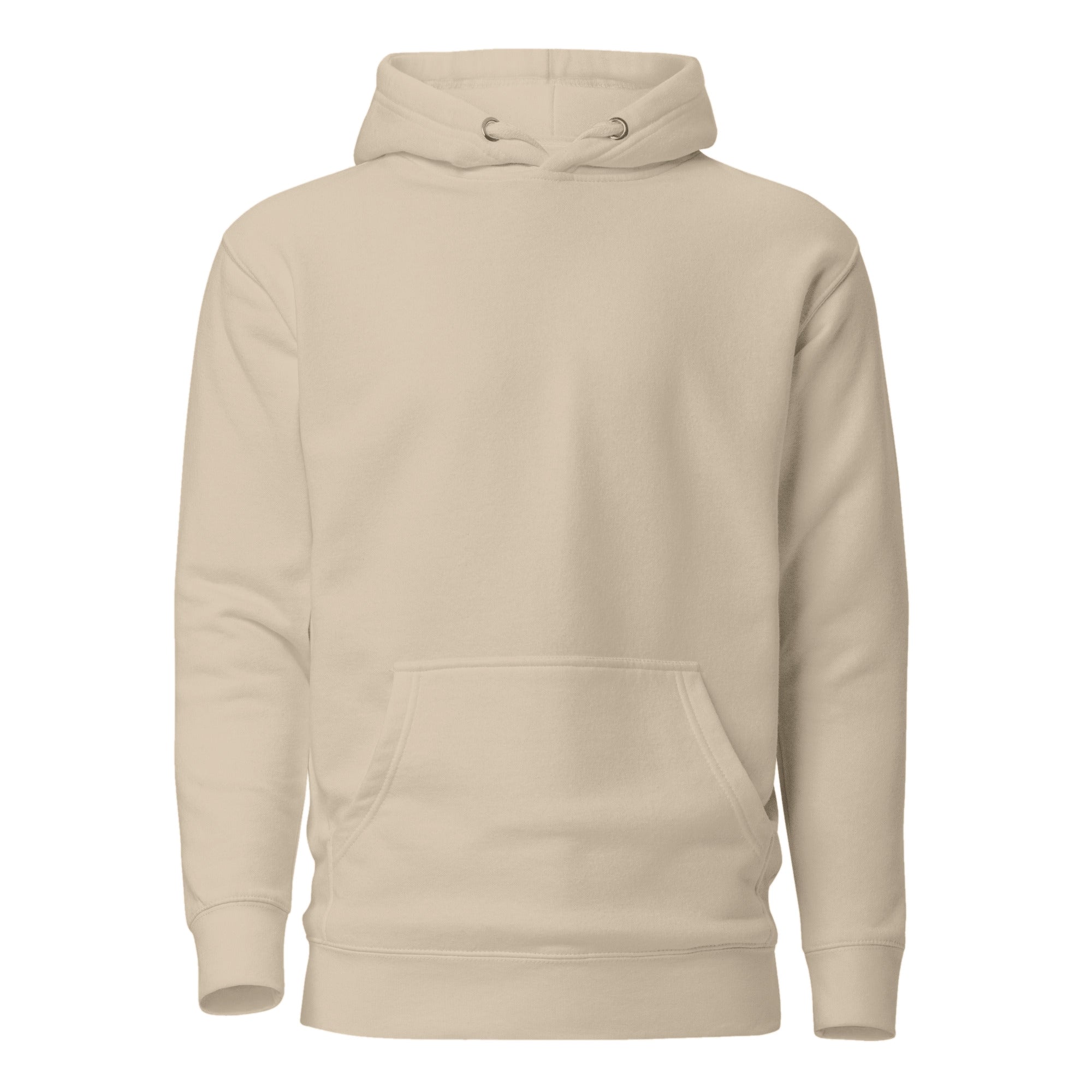 Hoodie Unisex Premium Beige Original — vista frontal