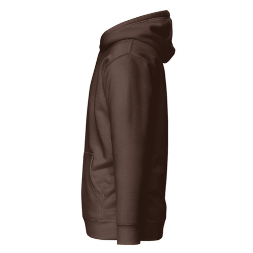 Hoodie Unisex Premium Café — vista lateral izquierda