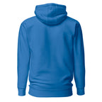 Hoodie Unisex Premium Celeste Oscuro — vista de espalda