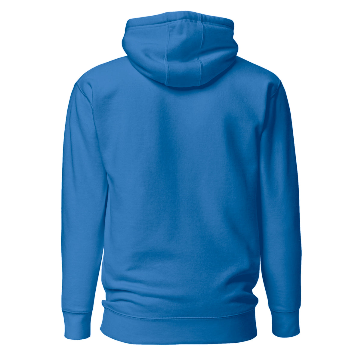 Hoodie Unisex Premium Celeste Oscuro — vista de espalda