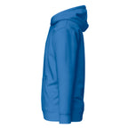 Hoodie Unisex Premium Celeste Oscuro — vista lateral izquierda