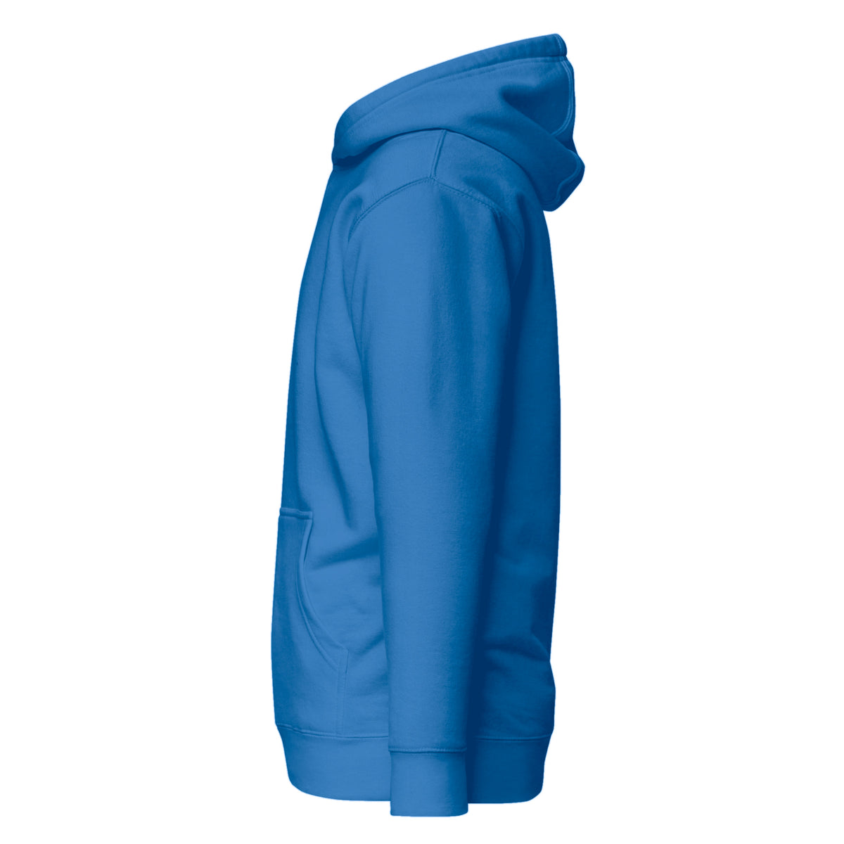 Hoodie Unisex Premium Celeste Oscuro — vista lateral izquierda