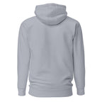 Hoodie Unisex Premium Gris — vista de espalda