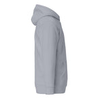 Hoodie Unisex Premium Gris — vista lateral derecha
