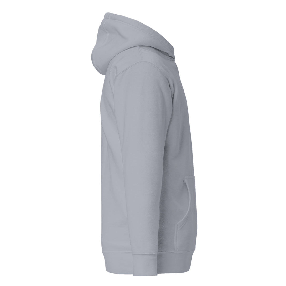 Hoodie Unisex Premium Gris — vista lateral derecha