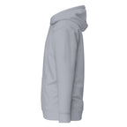 Hoodie Unisex Premium Gris — vista lateral izquierda