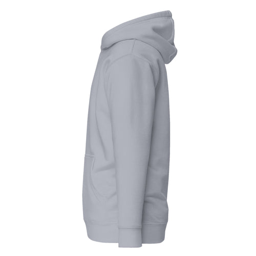 Hoodie Unisex Premium Gris — vista lateral izquierda