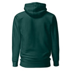 Hoodie Unisex Premium Verde Botella — vista de espalda