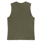 Playera Sin Mangas Premium Verde Militar Guatemala - vista posterior