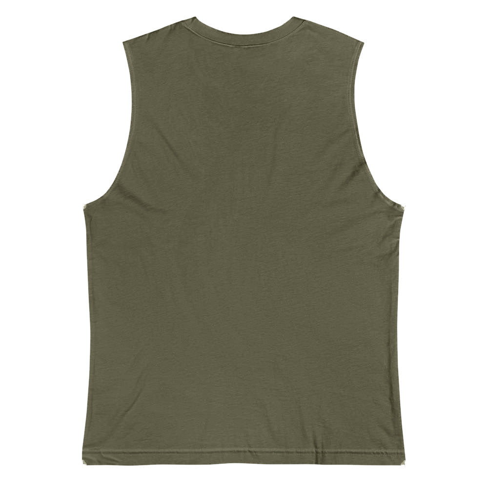 Playera Sin Mangas Premium Verde Militar Guatemala - vista posterior