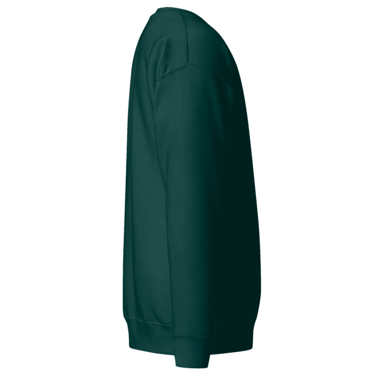 Sudadera Unisex Premium Verde Botella — vista lateral derecha